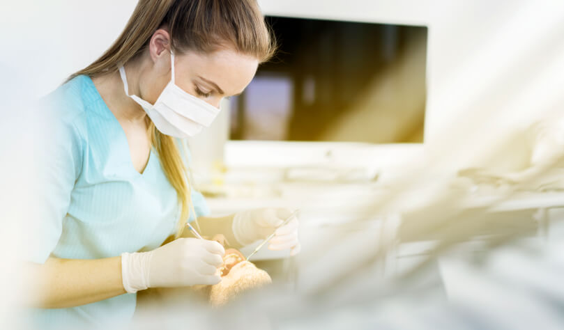 dentist working on patient