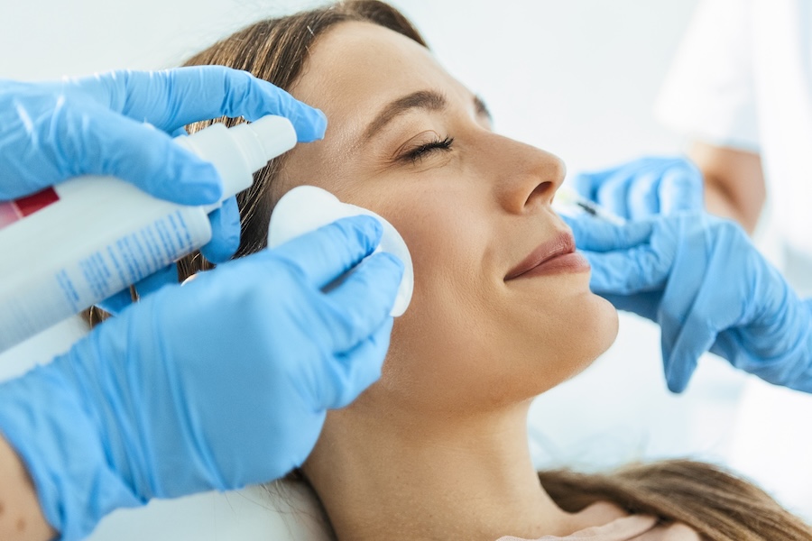 woman receiving botox treatment from Dr. Chaney with AAFE certification